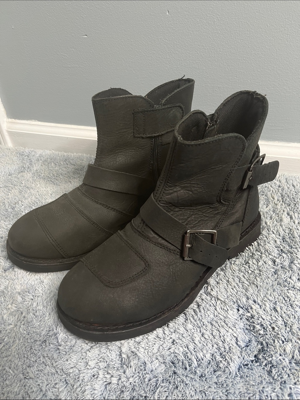 Speed & Strength American Beauty Black Leather Motorcycle Riding Boots Size 9